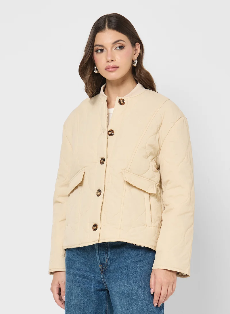 Padded Jacket Beige