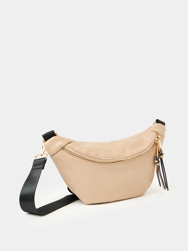 Styli Crossbody Belt Bag Pale Beige