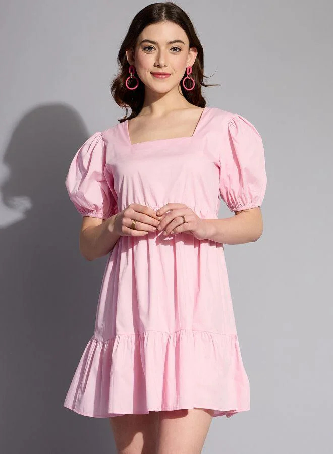 فستان Babydoll نسائي كاجوال وردي فاتح