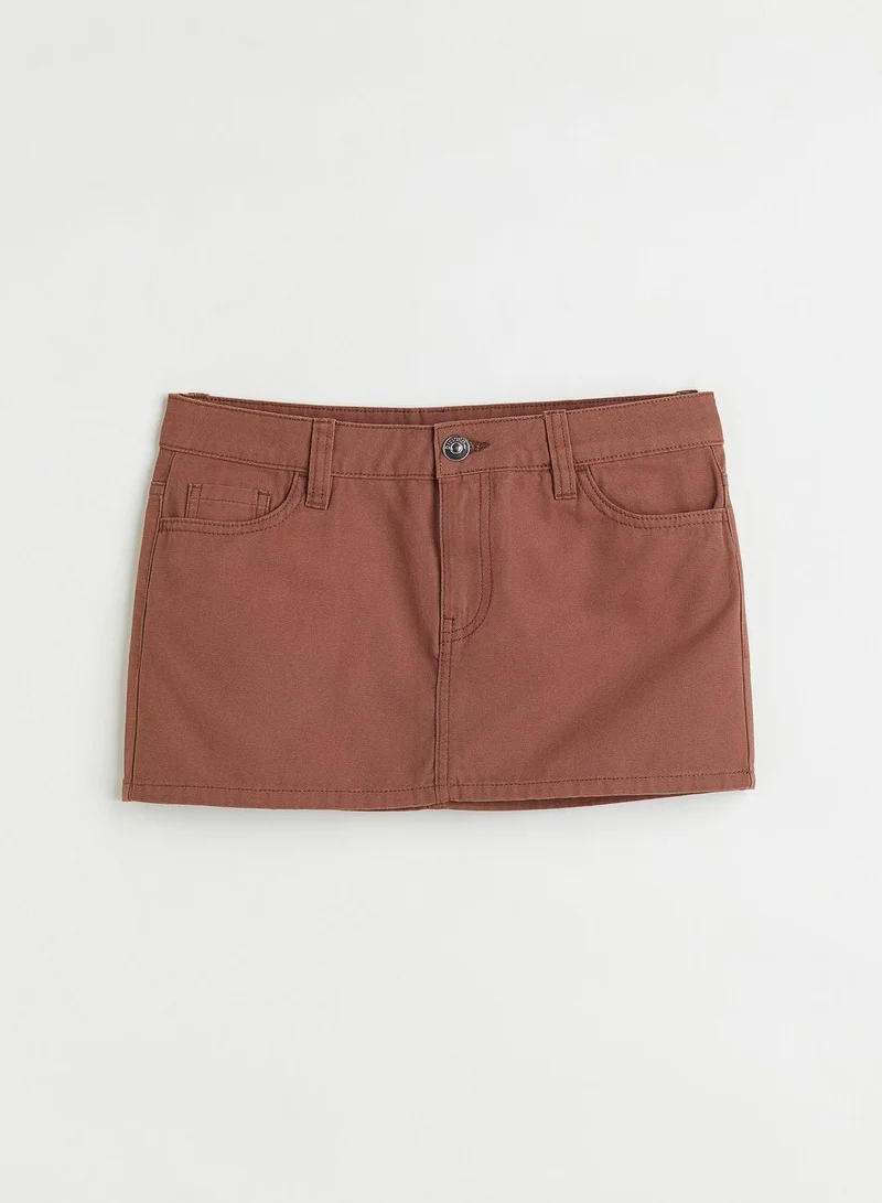 High Waist Mini Skirt Brown