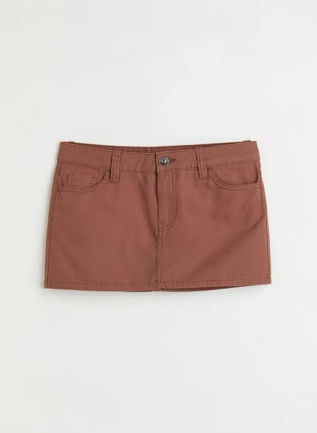 High Waist Mini Skirt Brown