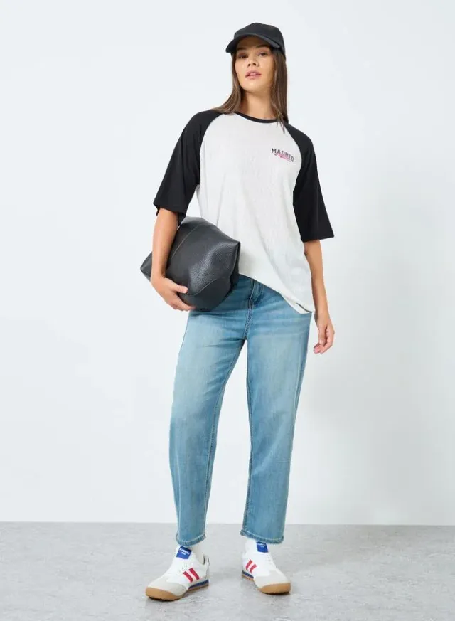 Styli Oversized Raglan T-Shirt White – image 2