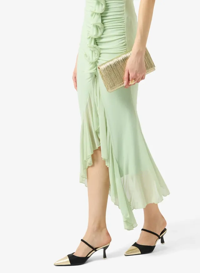 Gold Accent Strap Mid-Heel Pumps – image 5