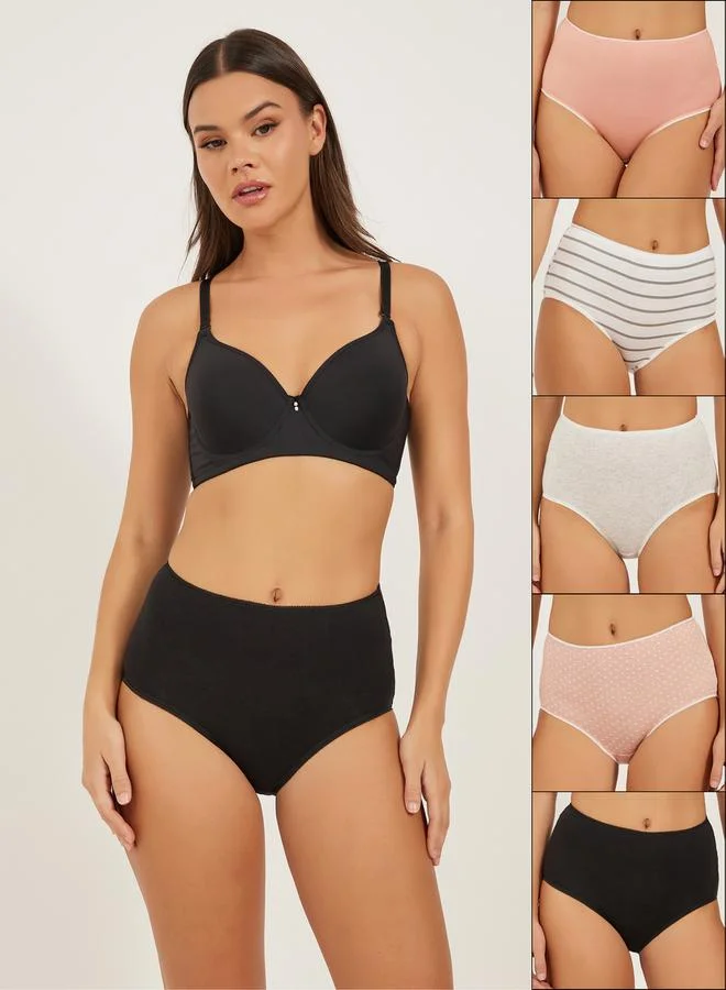 5-Pack Assorted Full Briefs Black