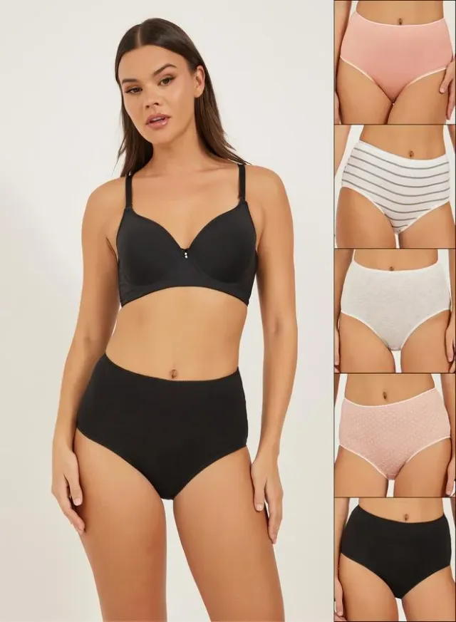 5-Pack Assorted Full Briefs Black