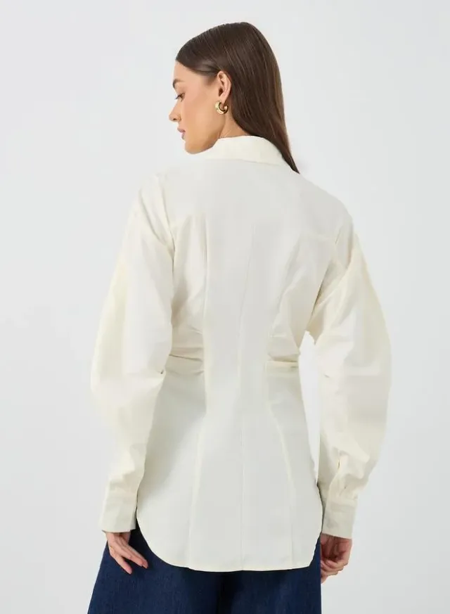 Gathered Slim Waist Shirt – image 4