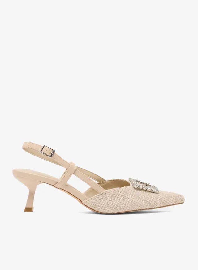 Low Heel Slingback Pumps