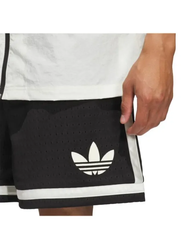 شورت كرة سلة للجنسين من Adidas Originals، أسود/عاجي – صورة 5