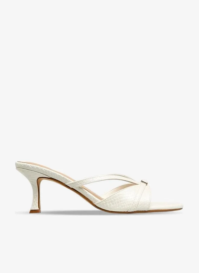 Flora Bella Cross Strap Flared Heel Sandals Cream