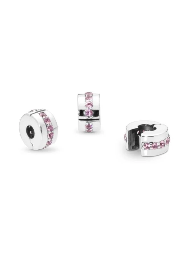 Sparkling Row Clip Charm - Pink
