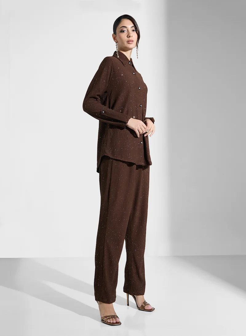 2-Piece Set Dark Brown