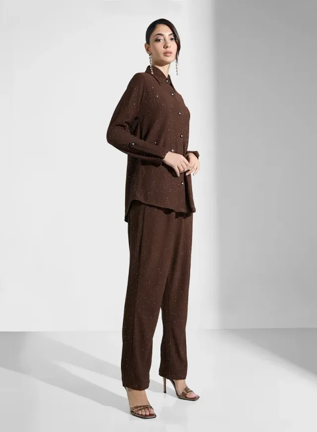 2-Piece Set Dark Brown