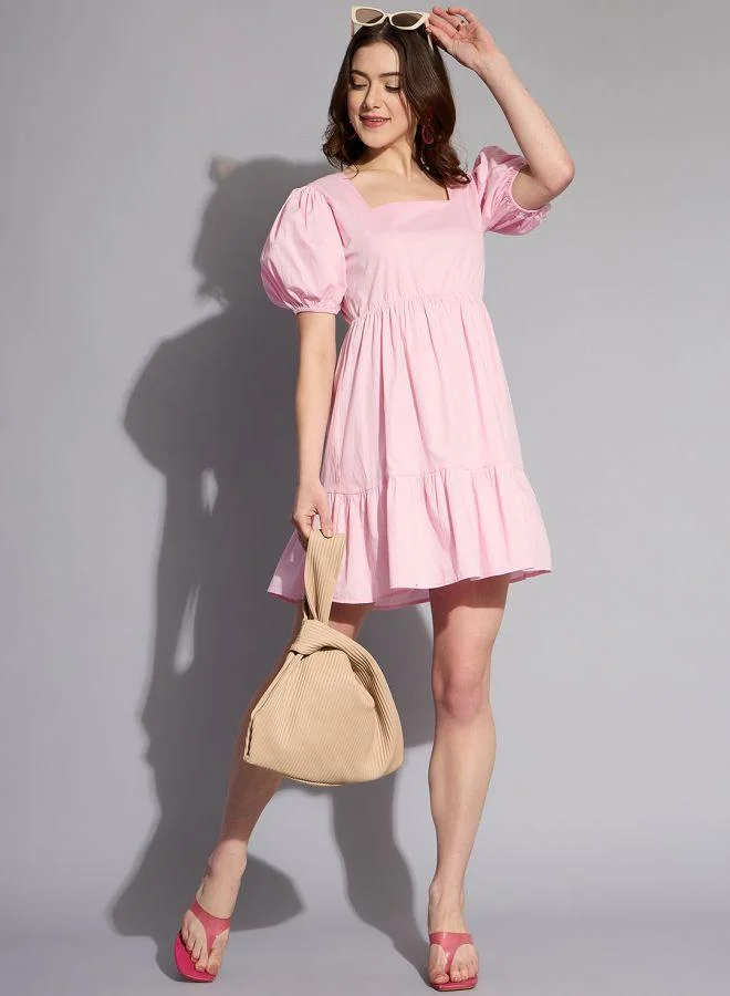 Women's Casual Babydoll Dress Light Pink