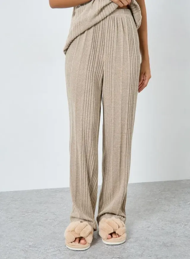 Brushed Ribbed Melange Pajama Set – image 4