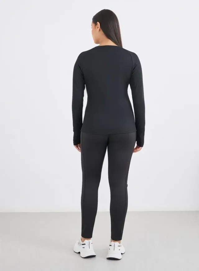 Navy Blue Polyester Blend Long Sleeve Training Top for Women – image 4