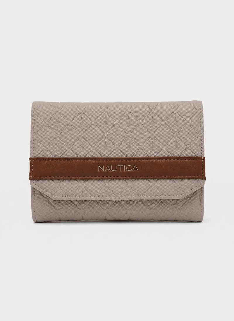 ANA Monogram Tri-Fold Wallet Beige