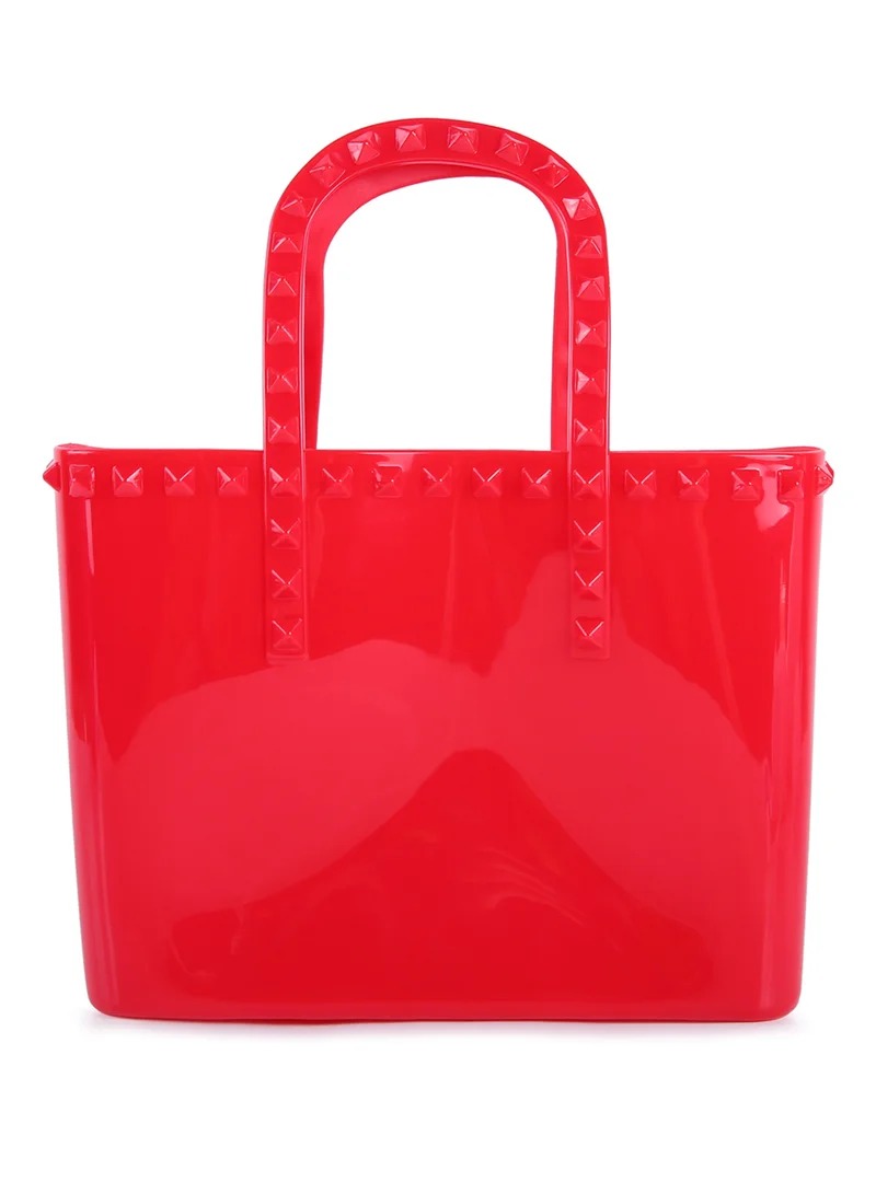 Studded Jelly Candy Tote Red