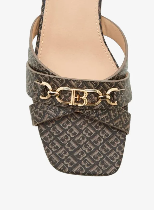 Monogram Cross-Strap Block Heel Sandals – image 4