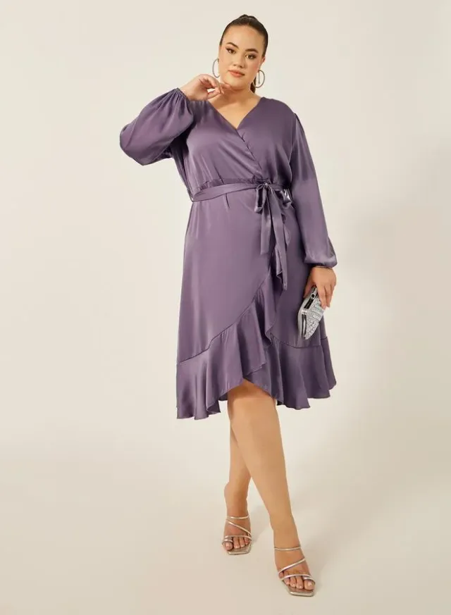 Ruffled Faux-Wrap Dress – image 2