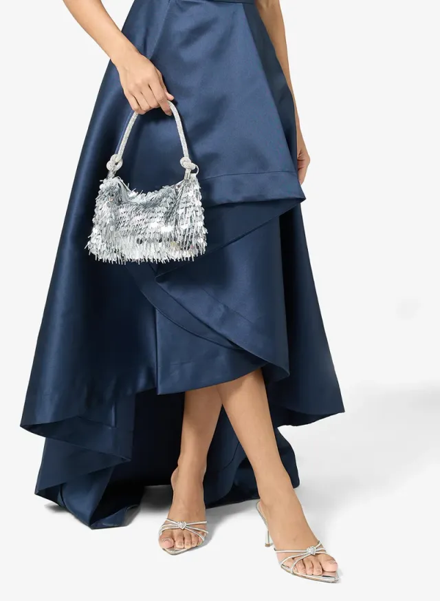 Sequin Handle Mini Bag Silver – image 6