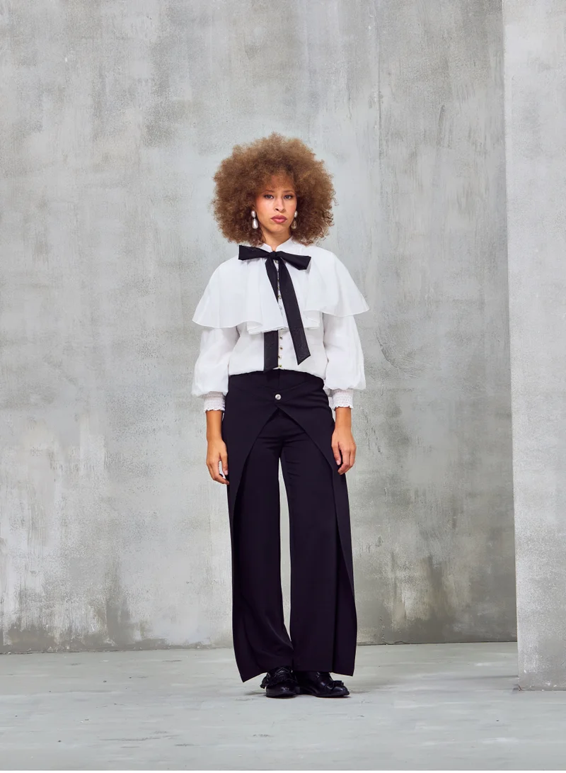 Contrast Bow Top White