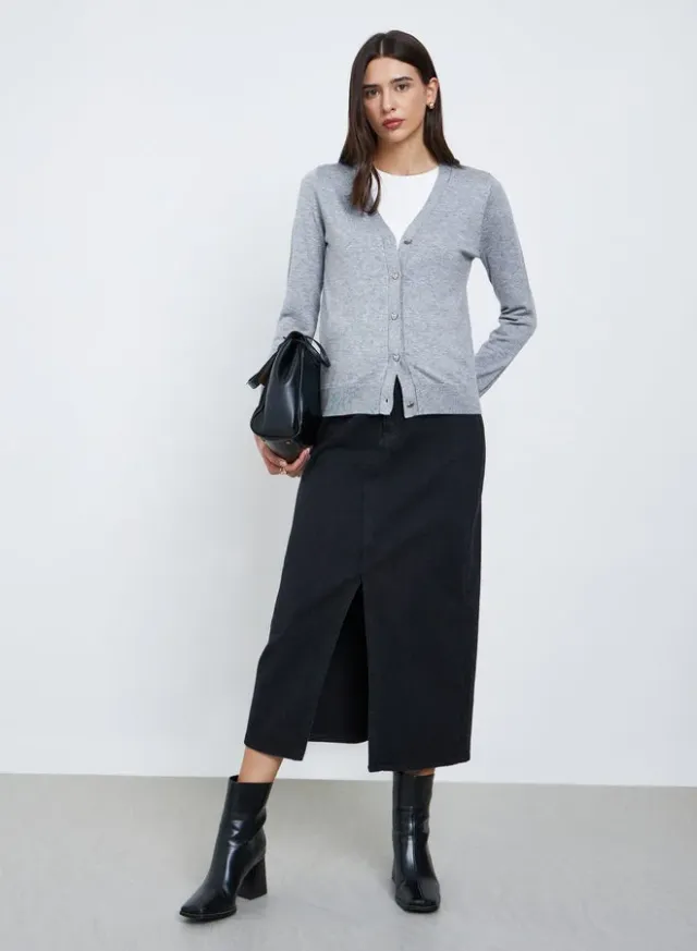 Take Two Heart Print Regular Fit Cardigan Grey – image 2
