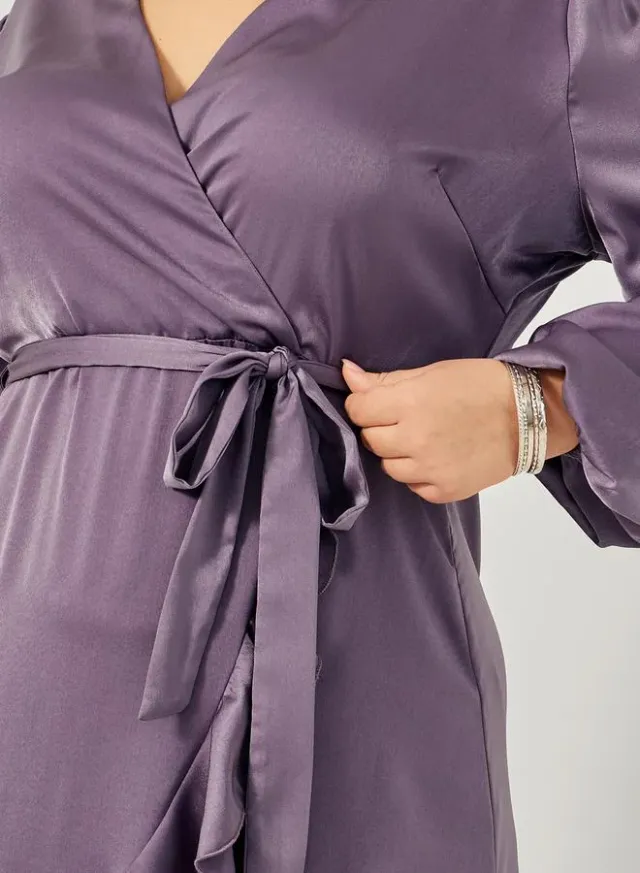 Ruffled Faux-Wrap Dress – image 4