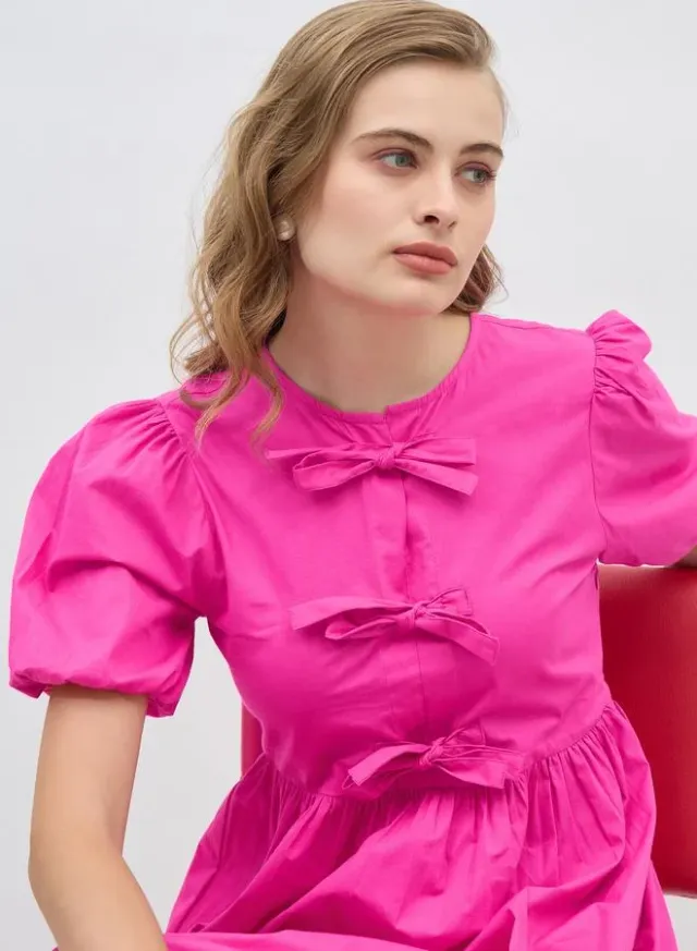 Lilac Floral Fit & Flare Midi Dress with Long Sleeves – image 4