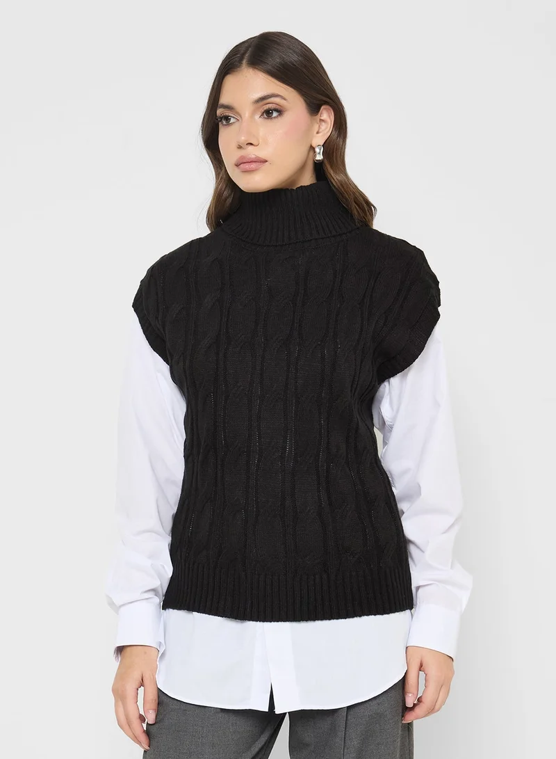 High Neck Chunky Sweater