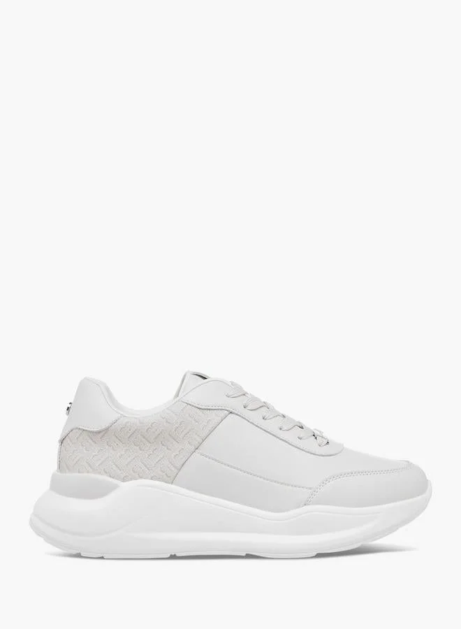 Flora Bella Monogram Textured Sneakers Beige