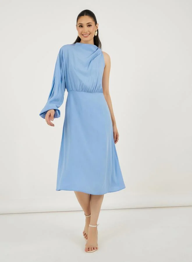 Satin Cowl Neck Dress