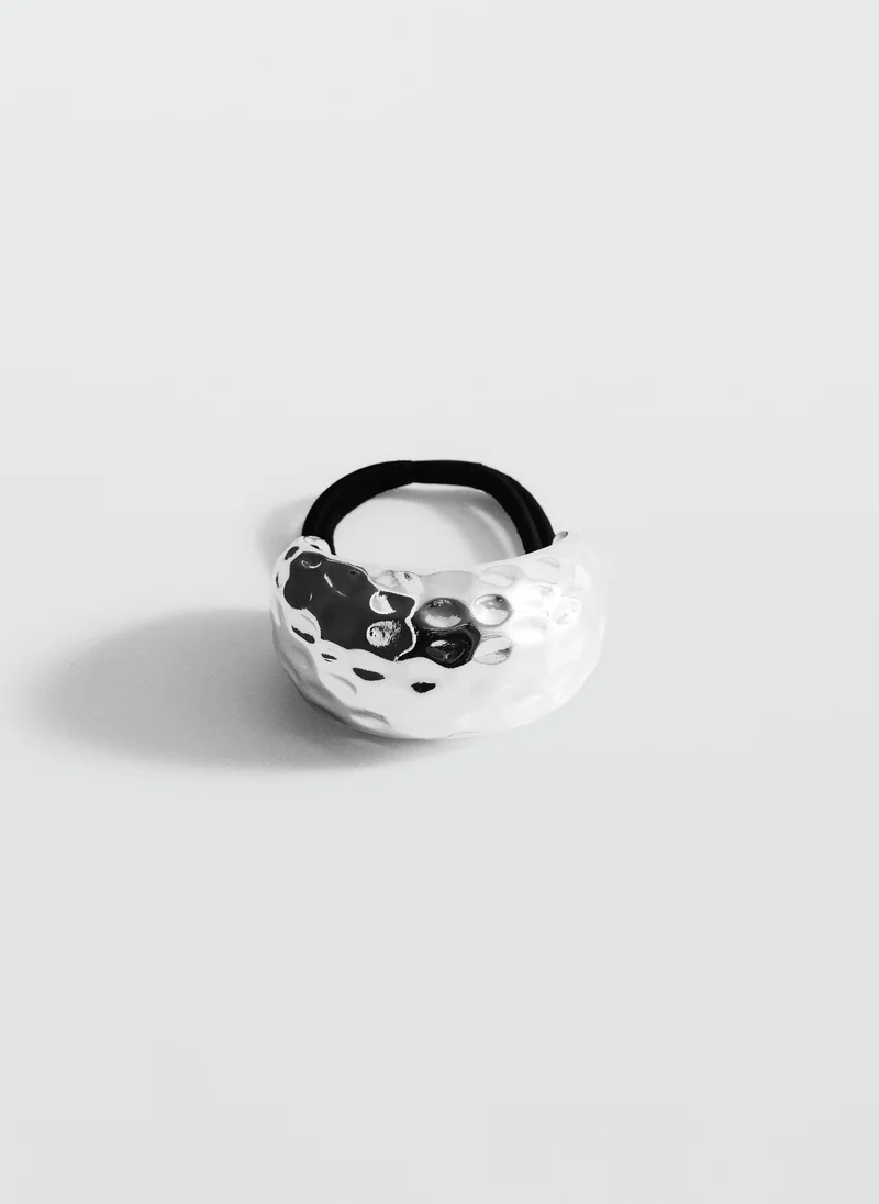 Textured Metal Hair Bands Silver
