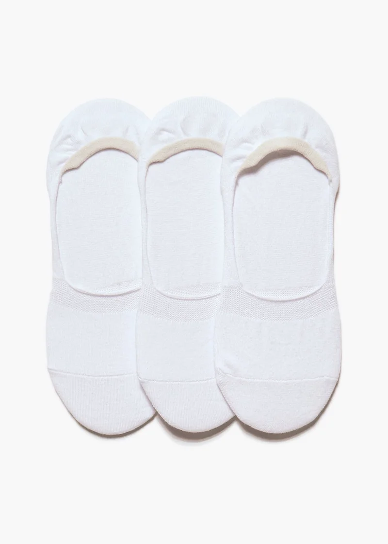 3-Pack Invisible Trainer Socks White