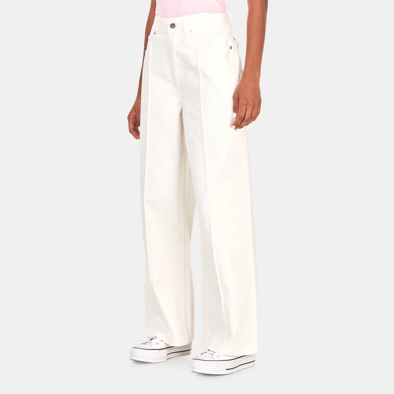 Women's Wide Leg Twill Pants Beige