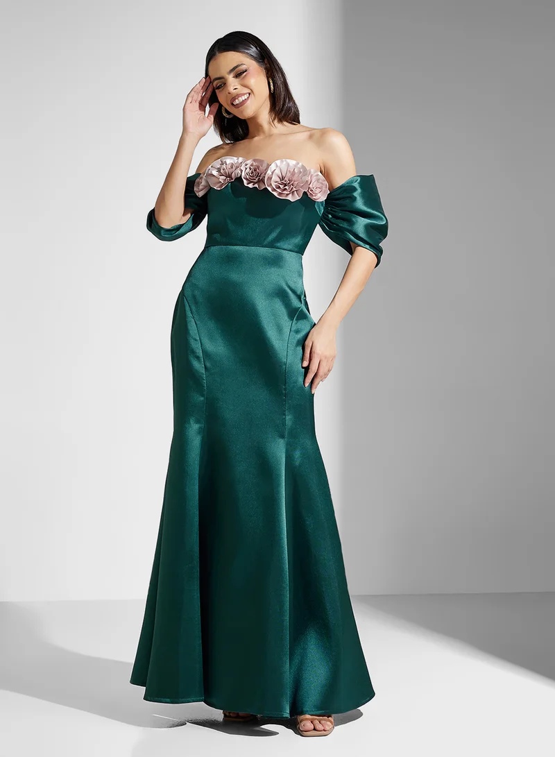 Floral Off-Shoulder Dress