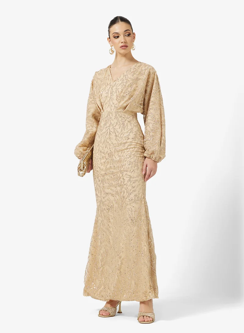 Shimmer Dress - Dark Khaki