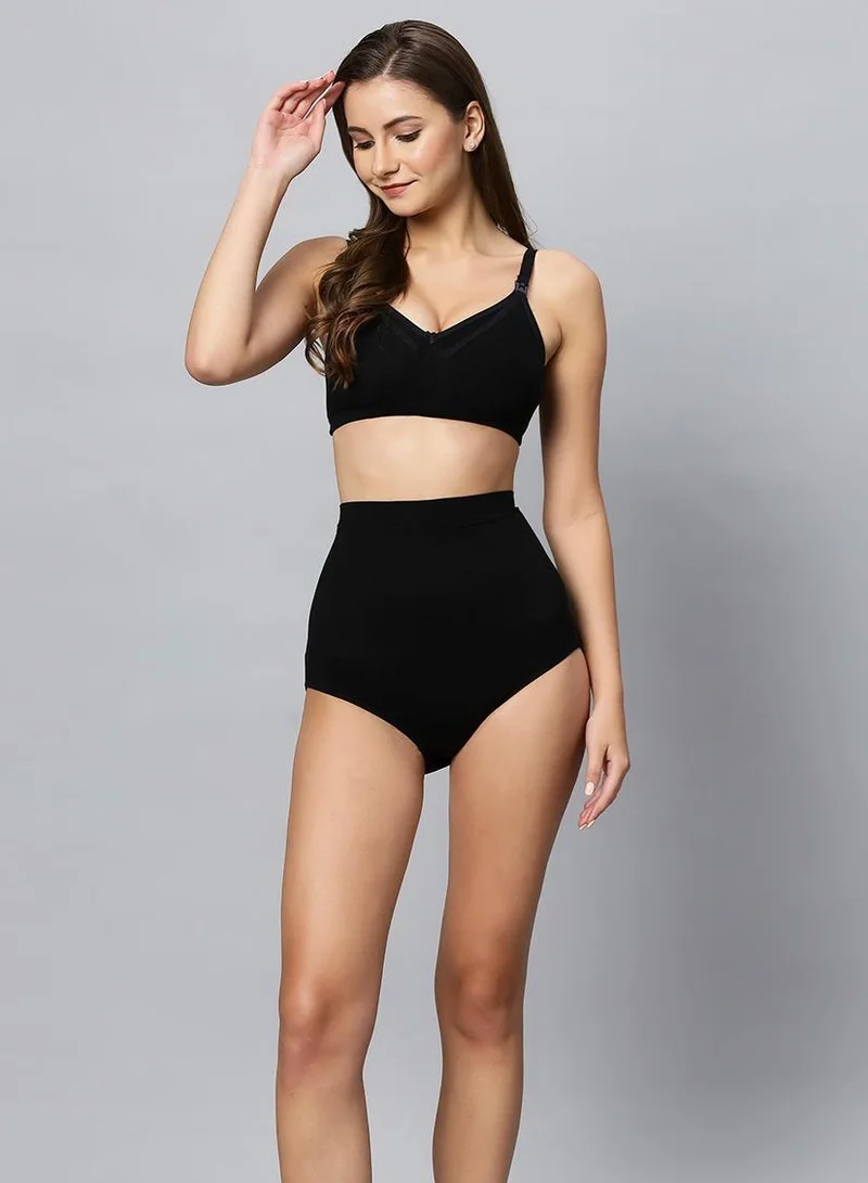 TUMMY 2-Piece Nursing Bra & Maternity Panty Set Black