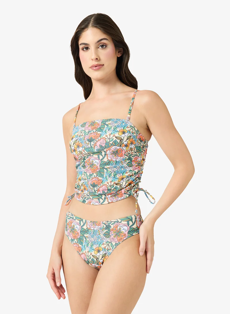 Floral Print Tankini Set Seafoam Green