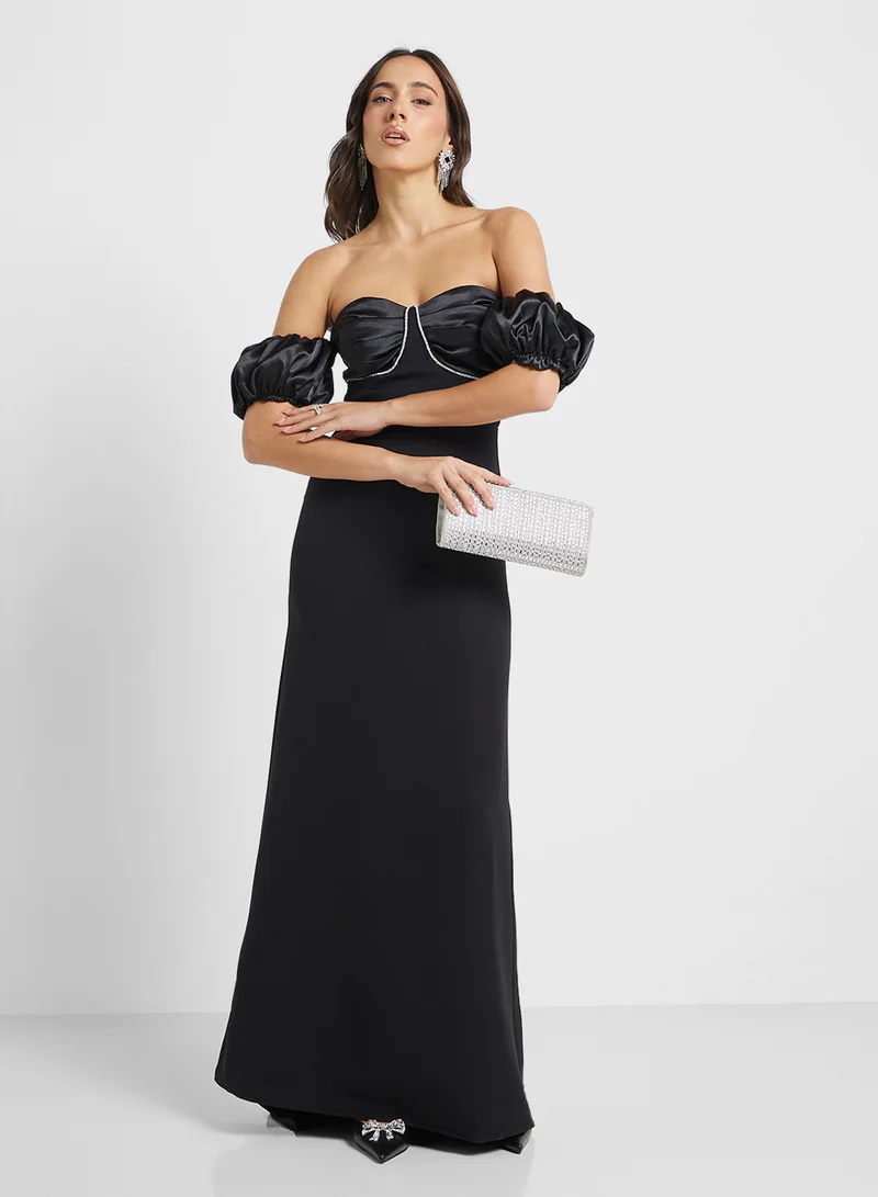 Off-Shoulder Evening Gown