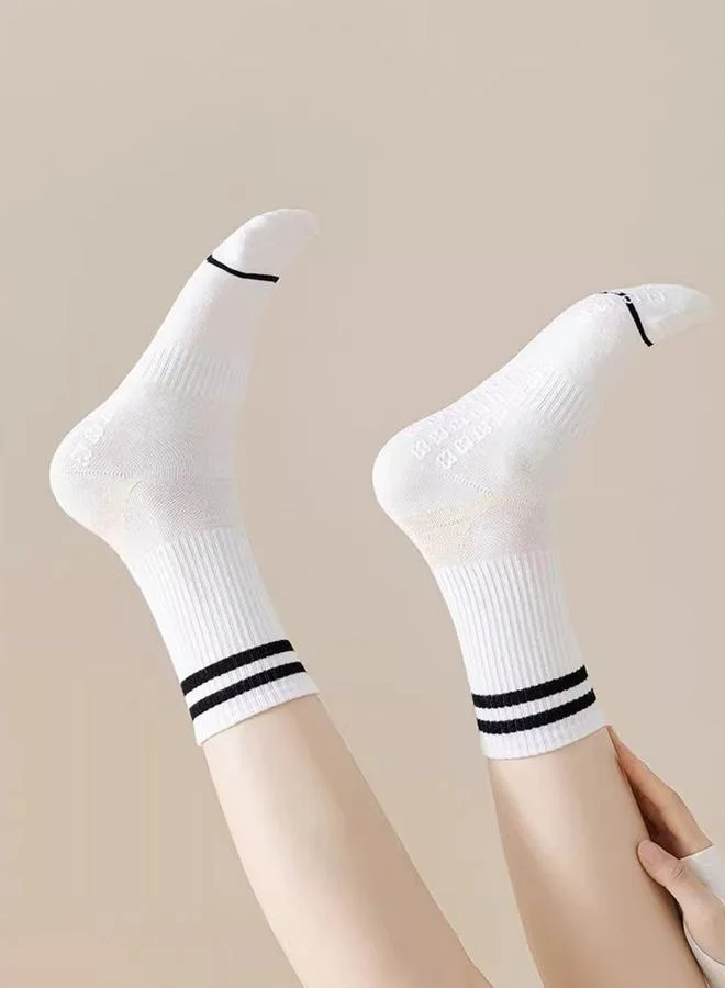 Dual Stripe Silicone Pad Socks White