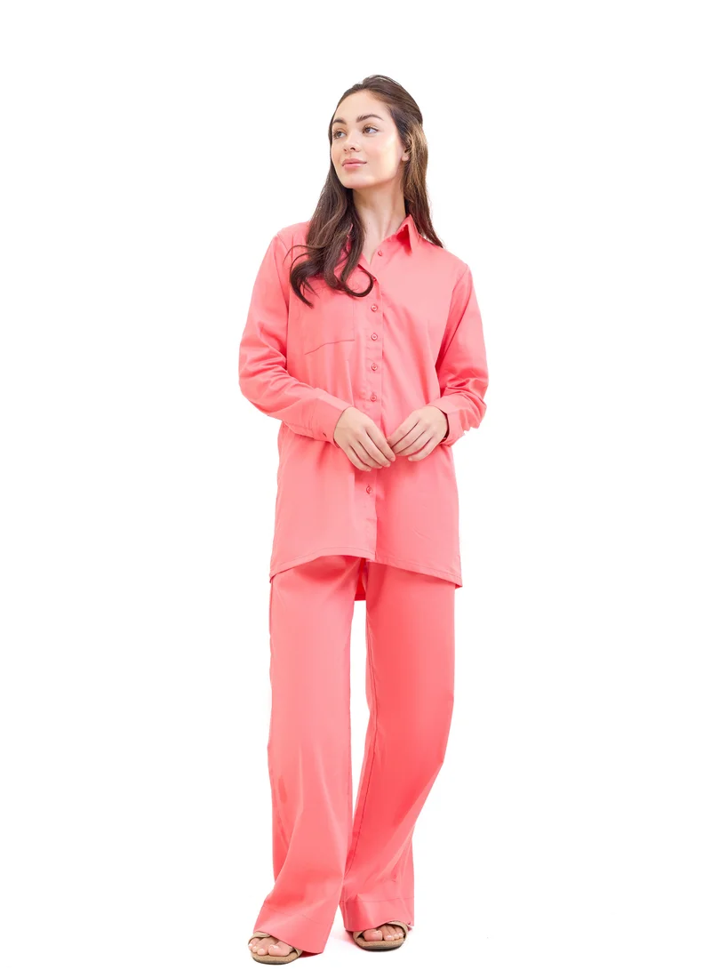 Coral Two Piece Suit Pink
