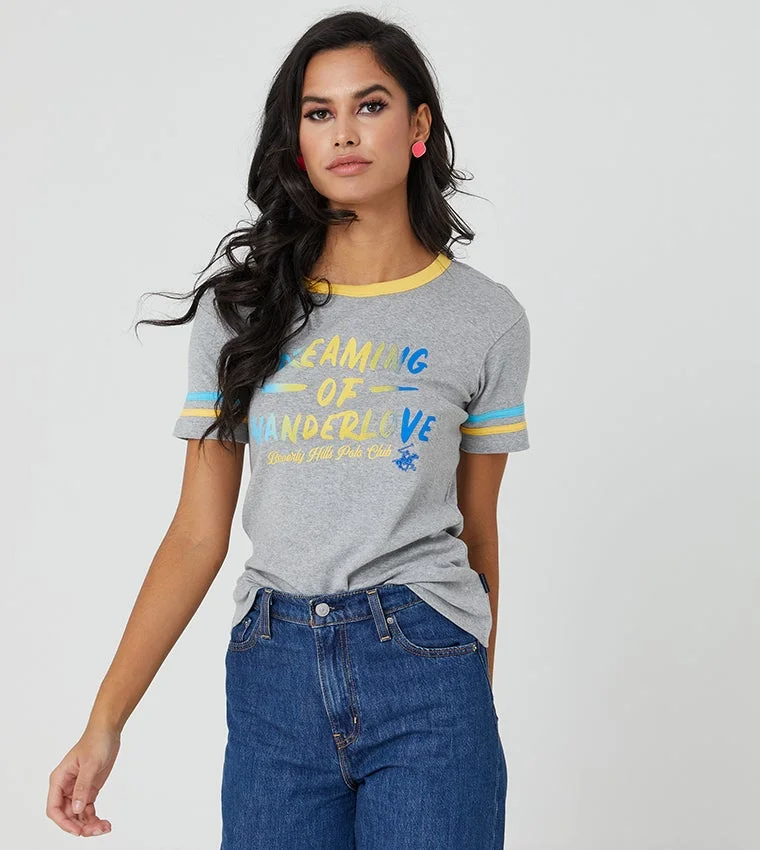 Short Sleeve Crew Neck Tee Light Gray