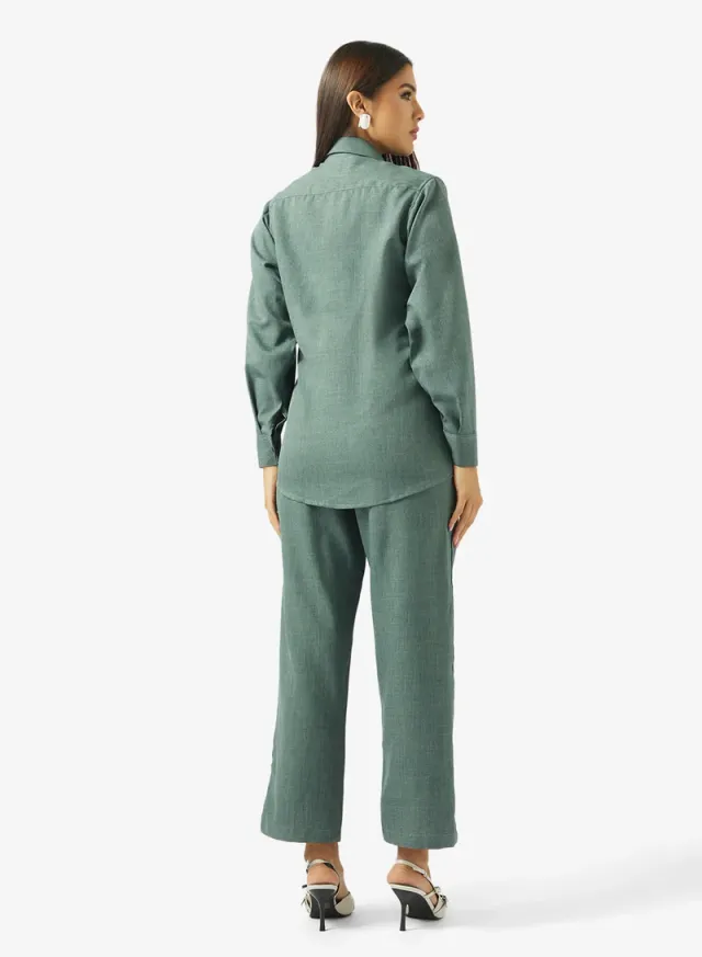 Embroidered Shirt & Pant Co-ord Set – image 2