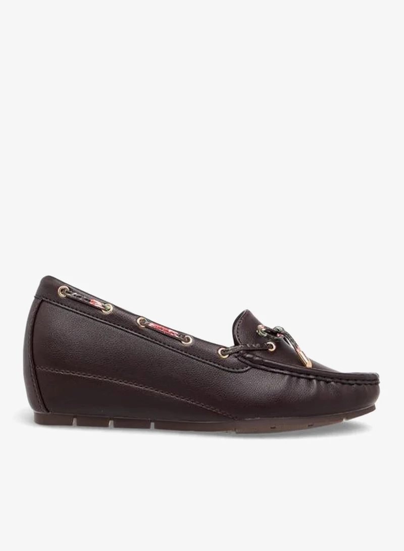 Women's Wedge Heel Loafers Brown