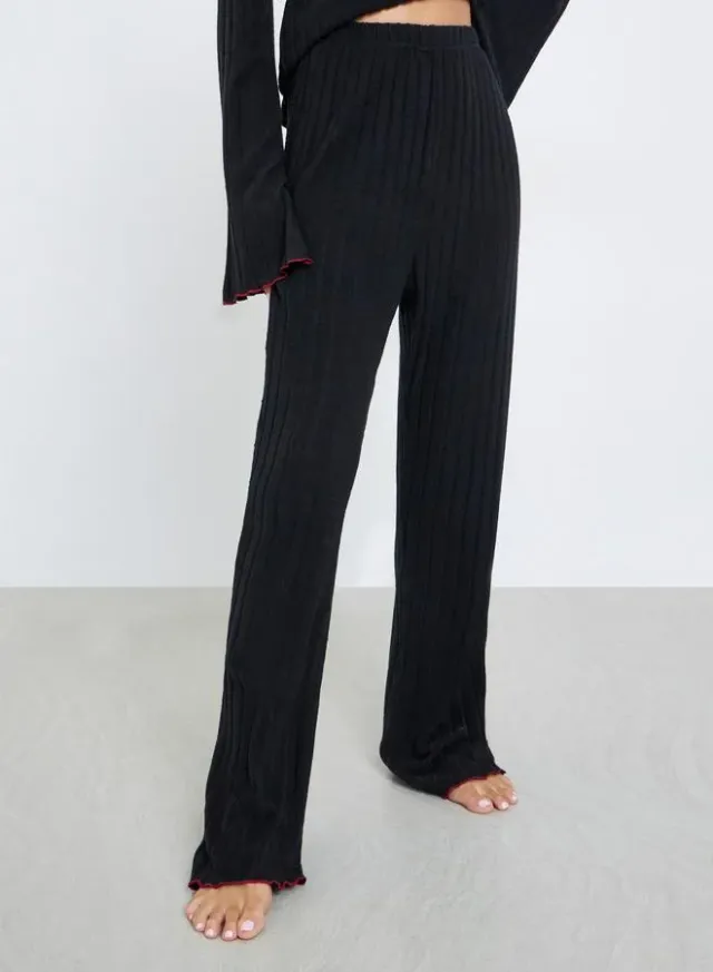Ribbed Bow Trim Pyjama Set – image 4