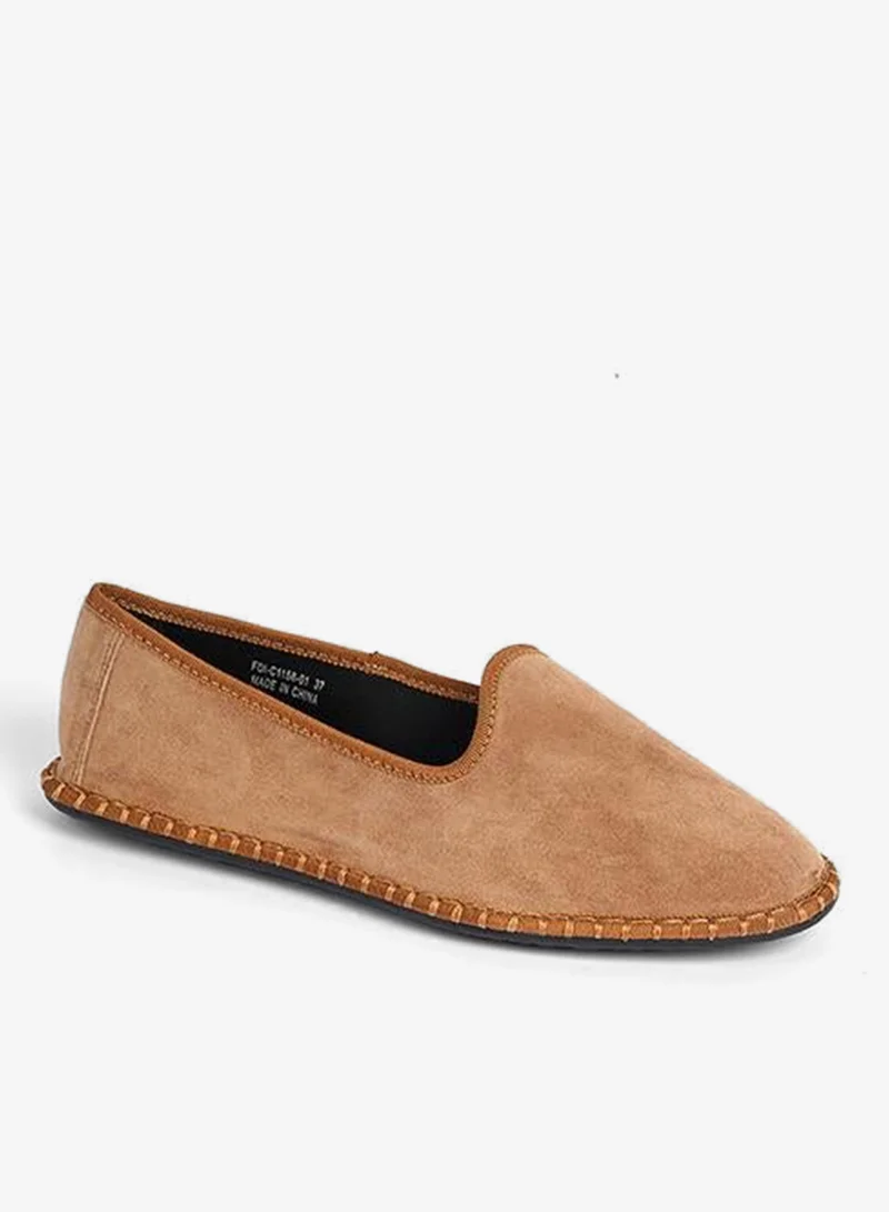 Smart Casual Suede Loafers Pale Taupe