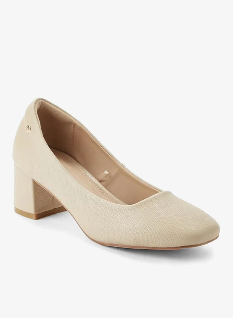 Flora Bella Women's Block Heel Shoes Beige
