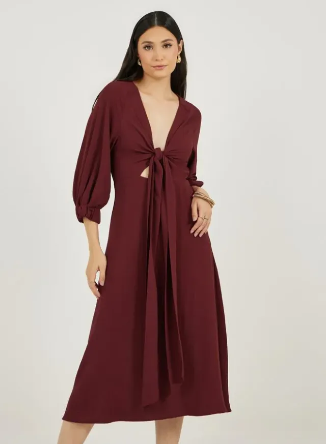 Tie-Front Midi Dress – image 2