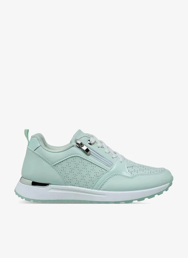 Flora Bella Women's Lace-Up Sneakers Green