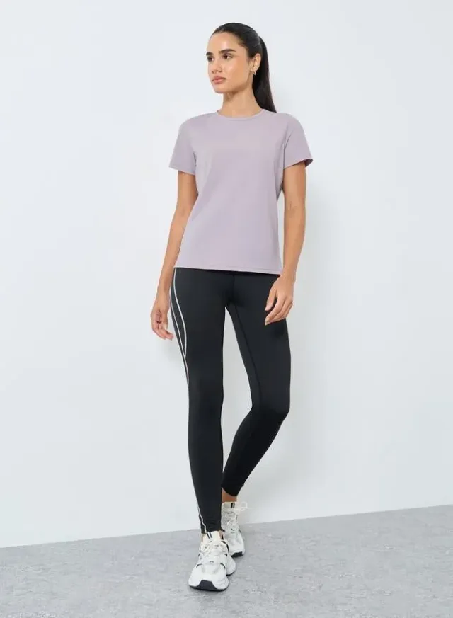 Lilac Round Neck Short Sleeve Training Top - Polyamide – image 2